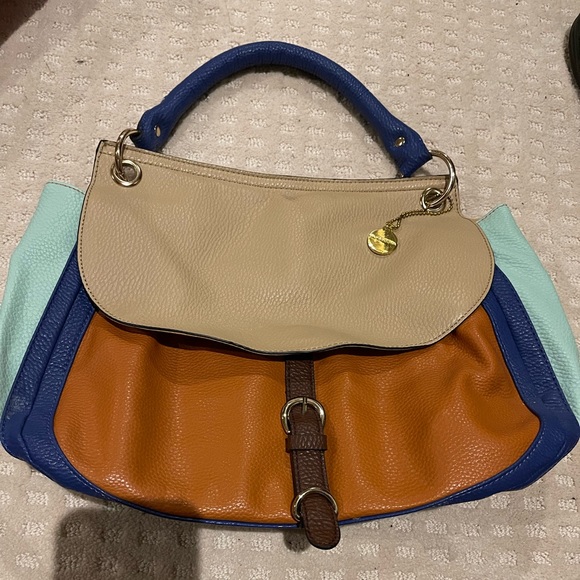 Color block, satchel purse. - Picture 1 of 5
